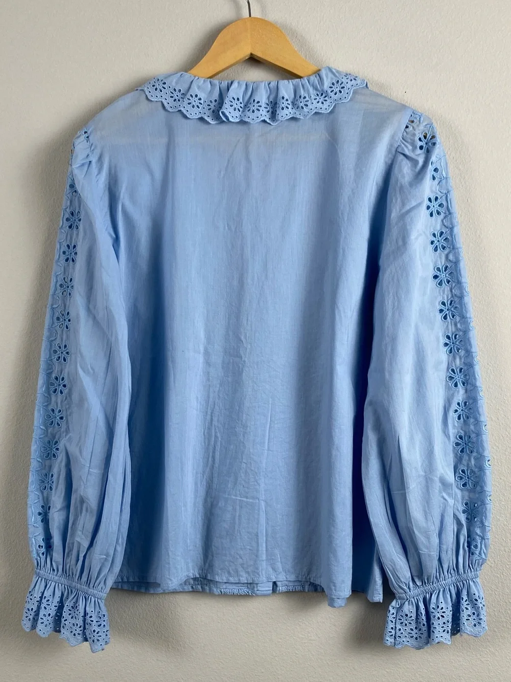 J. Crew Eyelet Trim Long Sleeve Button Up Shirt | Frozen Lake